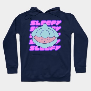 Kawaii Cute Sleepy Shell - Retro Shellfish Hoodie